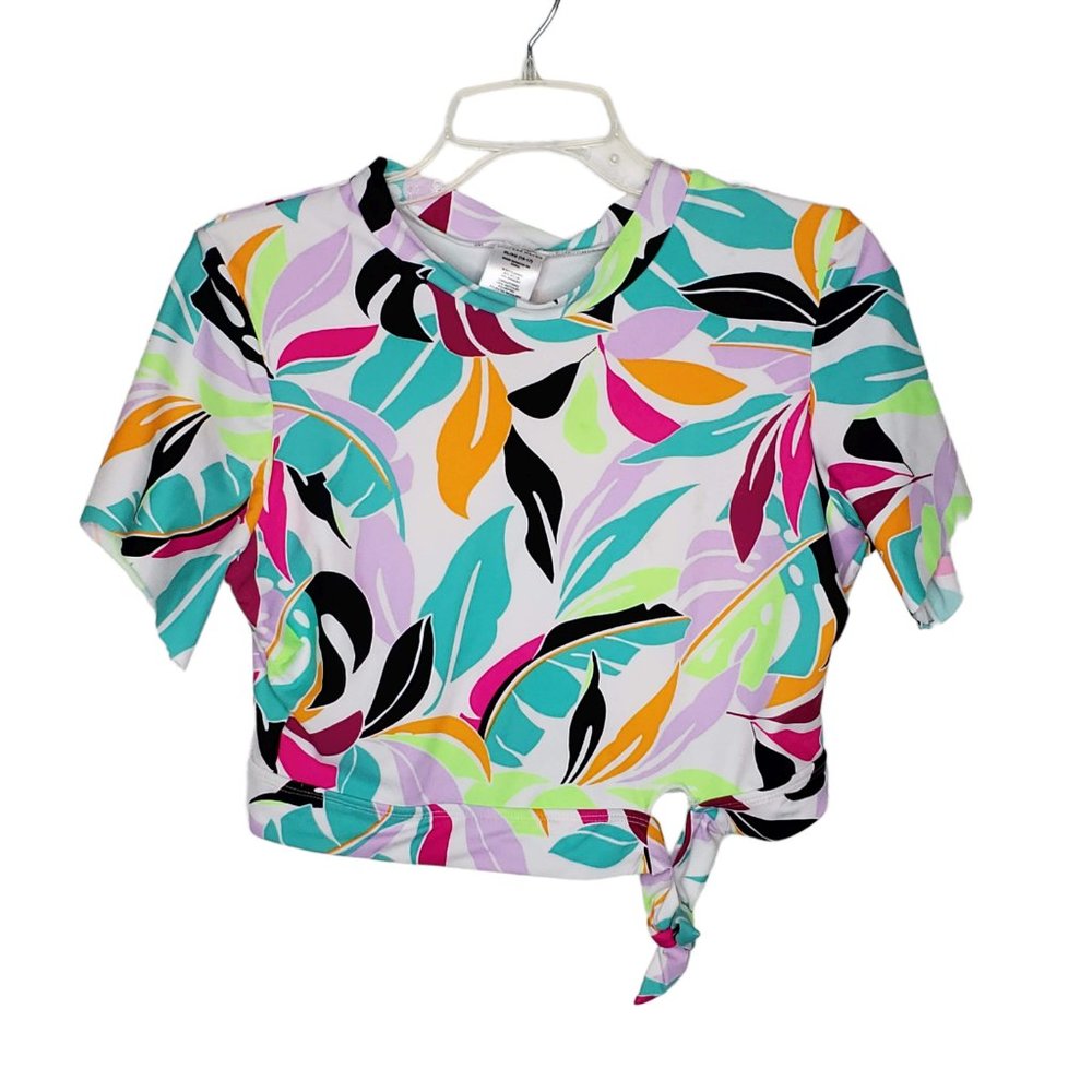 Endless Waves Womens Cropped Swim Top Size XL 15-17Juniors Multi open back